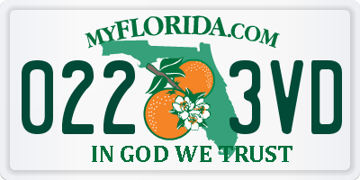 FL license plate 0223VD