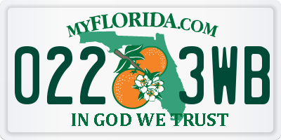 FL license plate 0223WB