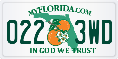 FL license plate 0223WD