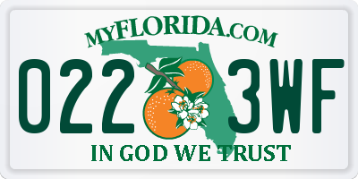 FL license plate 0223WF