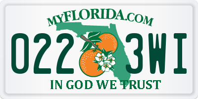 FL license plate 0223WI
