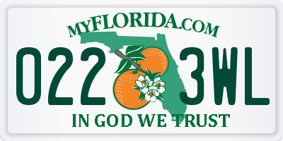 FL license plate 0223WL