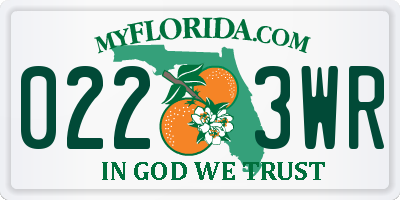 FL license plate 0223WR