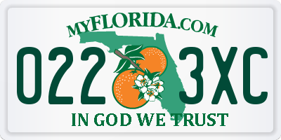 FL license plate 0223XC