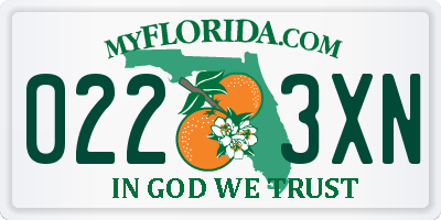 FL license plate 0223XN