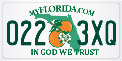 FL license plate 0223XQ