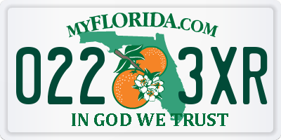 FL license plate 0223XR