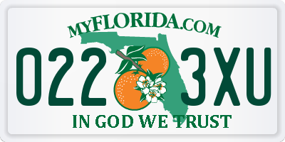 FL license plate 0223XU
