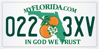 FL license plate 0223XV