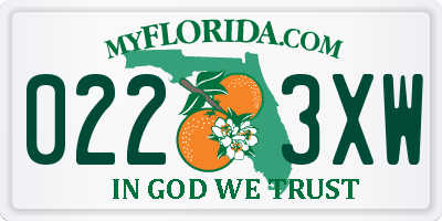 FL license plate 0223XW