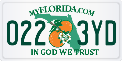 FL license plate 0223YD