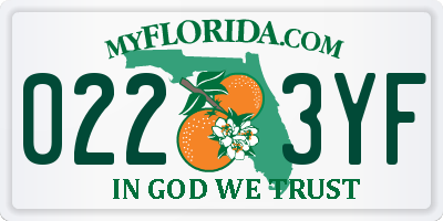 FL license plate 0223YF