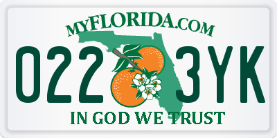 FL license plate 0223YK