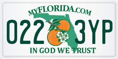 FL license plate 0223YP