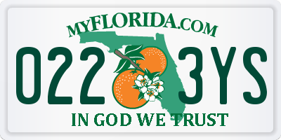 FL license plate 0223YS