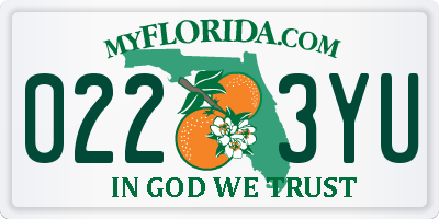 FL license plate 0223YU