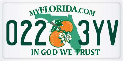 FL license plate 0223YV