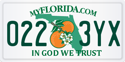 FL license plate 0223YX