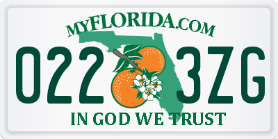 FL license plate 0223ZG