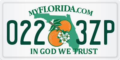 FL license plate 0223ZP