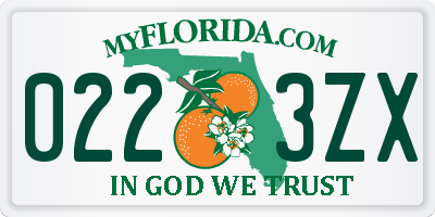 FL license plate 0223ZX