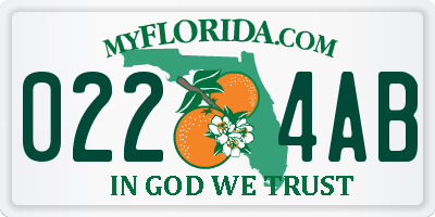 FL license plate 0224AB