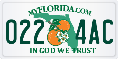 FL license plate 0224AC