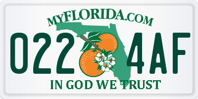 FL license plate 0224AF