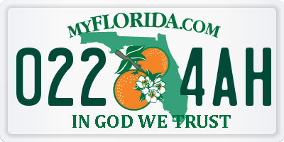 FL license plate 0224AH