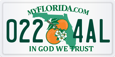 FL license plate 0224AL