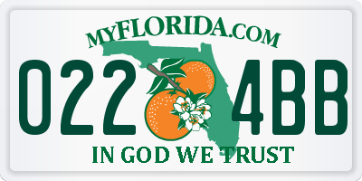 FL license plate 0224BB