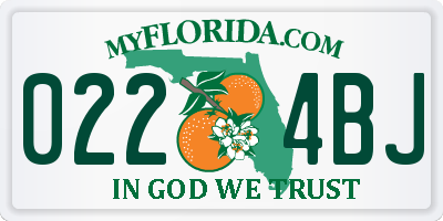 FL license plate 0224BJ