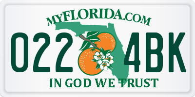 FL license plate 0224BK