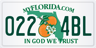 FL license plate 0224BL