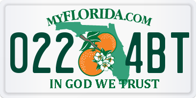 FL license plate 0224BT