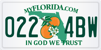 FL license plate 0224BW