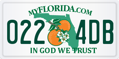 FL license plate 0224DB