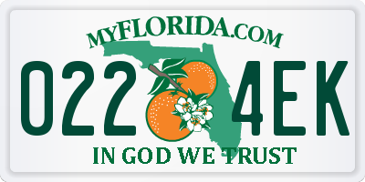 FL license plate 0224EK