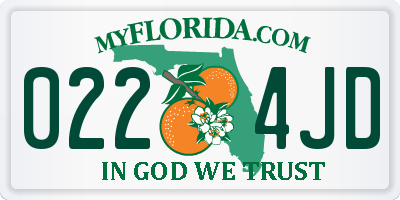FL license plate 0224JD