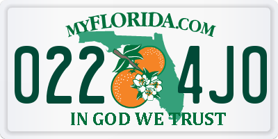 FL license plate 0224JO