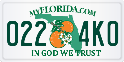 FL license plate 0224KO