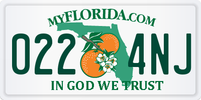 FL license plate 0224NJ