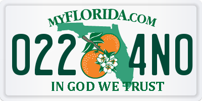 FL license plate 0224NO