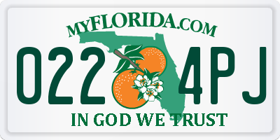 FL license plate 0224PJ