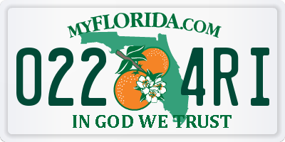 FL license plate 0224RI