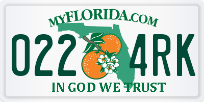 FL license plate 0224RK