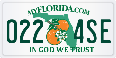 FL license plate 0224SE