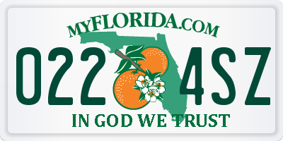 FL license plate 0224SZ