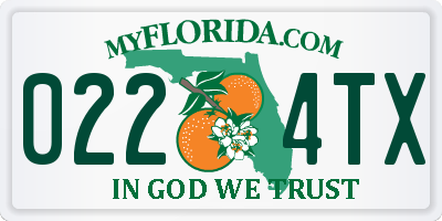 FL license plate 0224TX