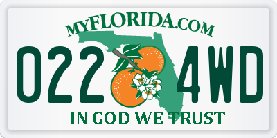 FL license plate 0224WD